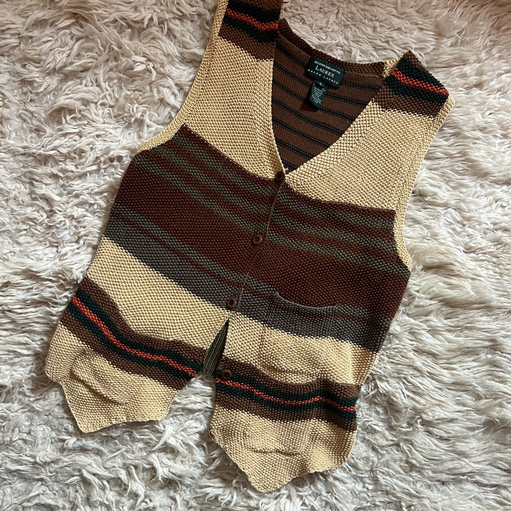 SOLD Hand Knit Crochet Ralph Lauren Vest